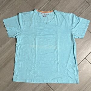 Report Collection Blue Short Sleeve V-Neck Tee